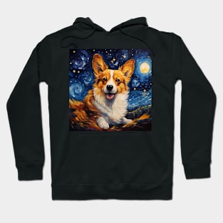 Corgi Starry Night Painting Hoodie